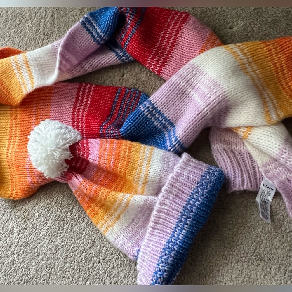 Old Navy multicolor scarf/ hat matching